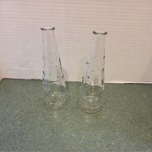 SET OF 2 IKEA GLASS BUD VASES #15234 7 1/8" TALL DESIGNED BY EMMA DAFANAS